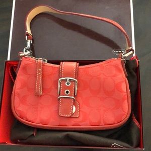 Coach Red on Red Print Small Handbag